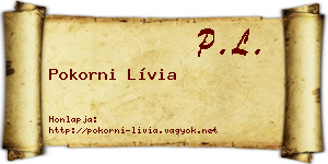 Pokorni Lívia névjegykártya